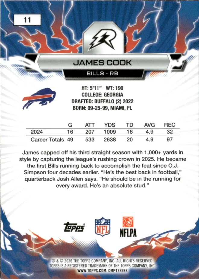 James Cook card back