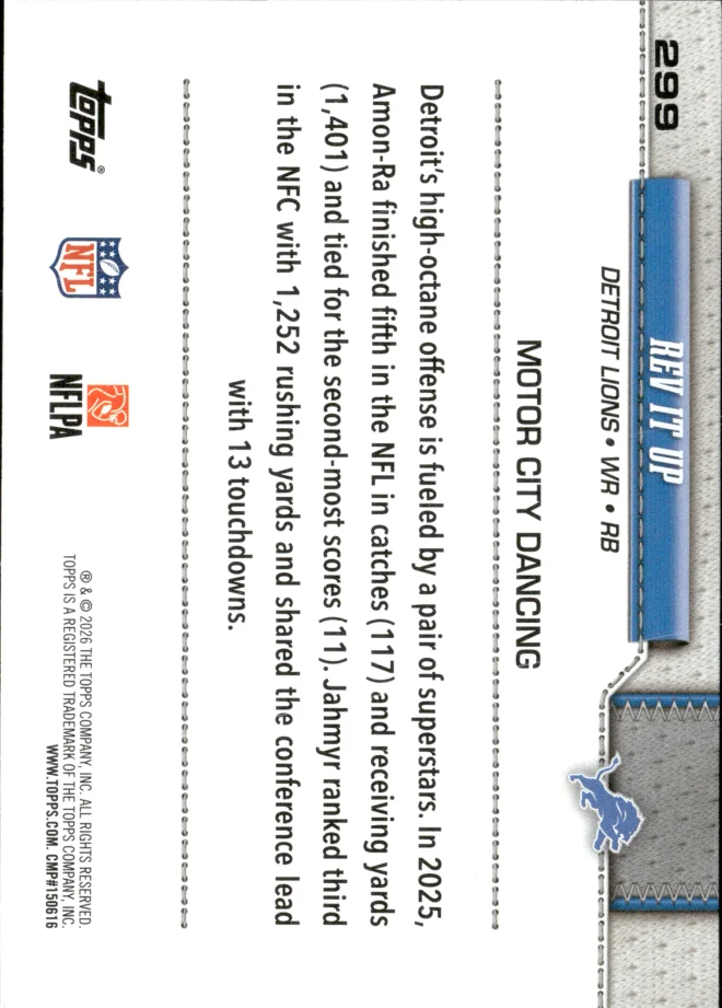 Amon-Ra St. Brown / Jahmyr Gibbs card back