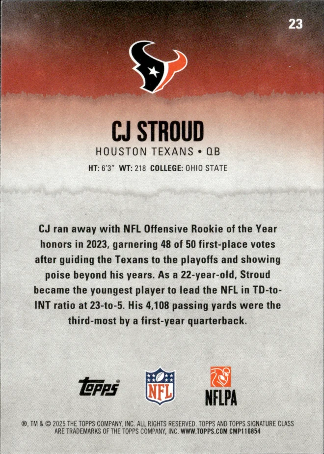 CJ Stroud card back