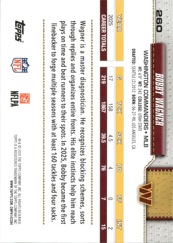 Bobby Wagner card back