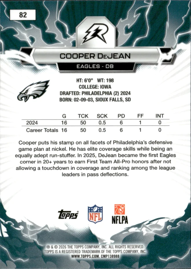 Cooper DeJean card back