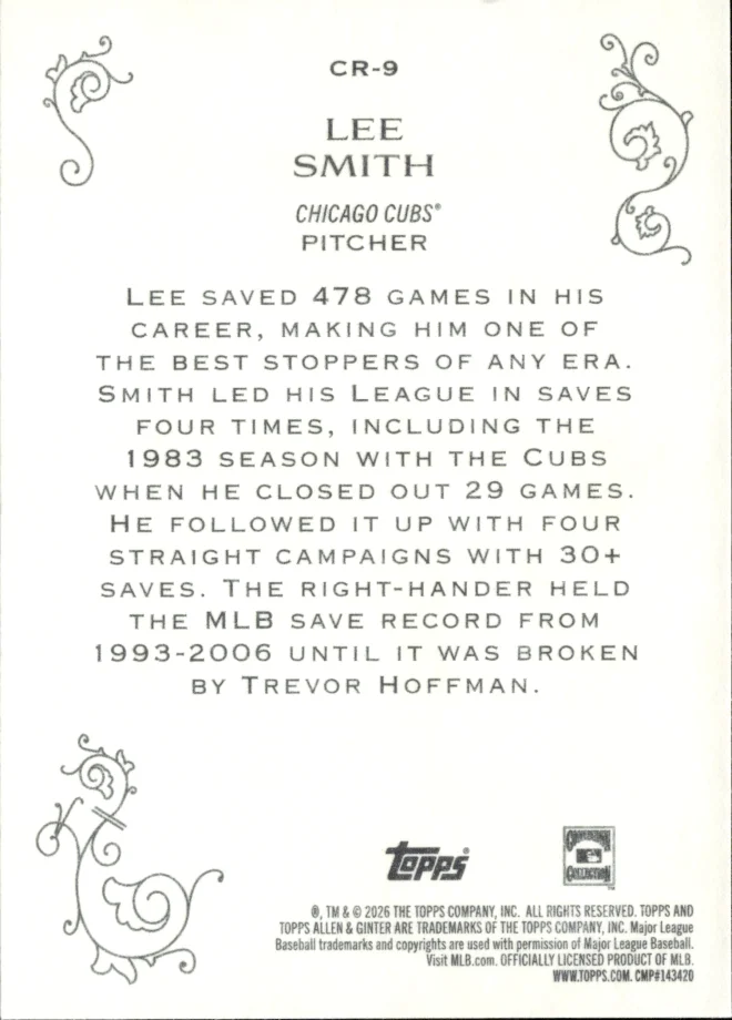 Lee Smith card back