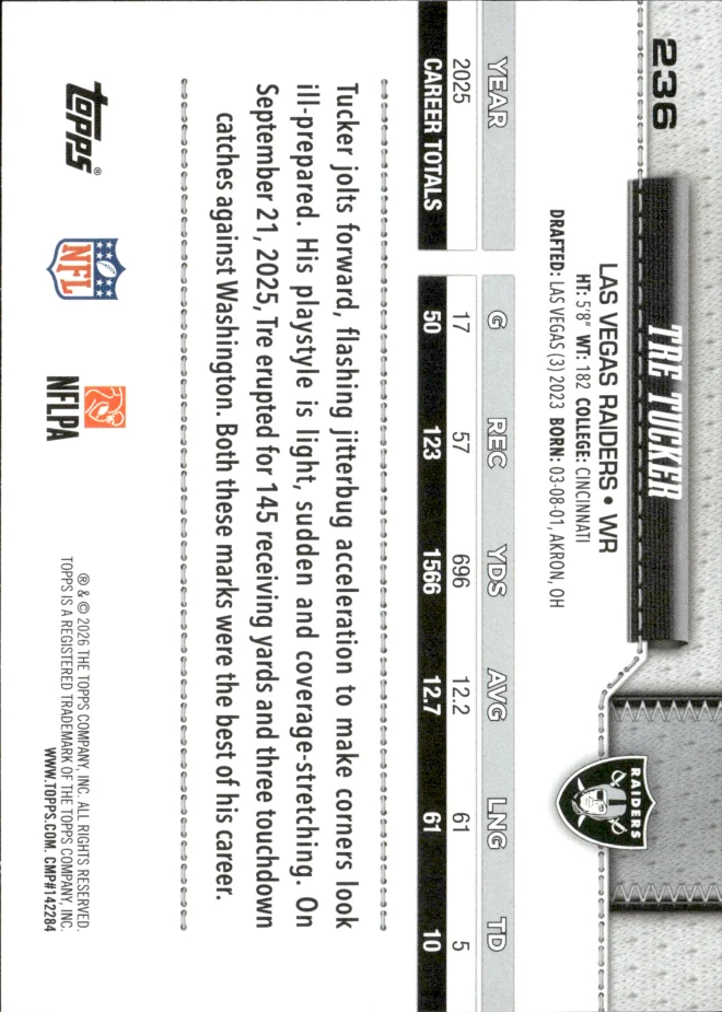 Tre Tucker card back