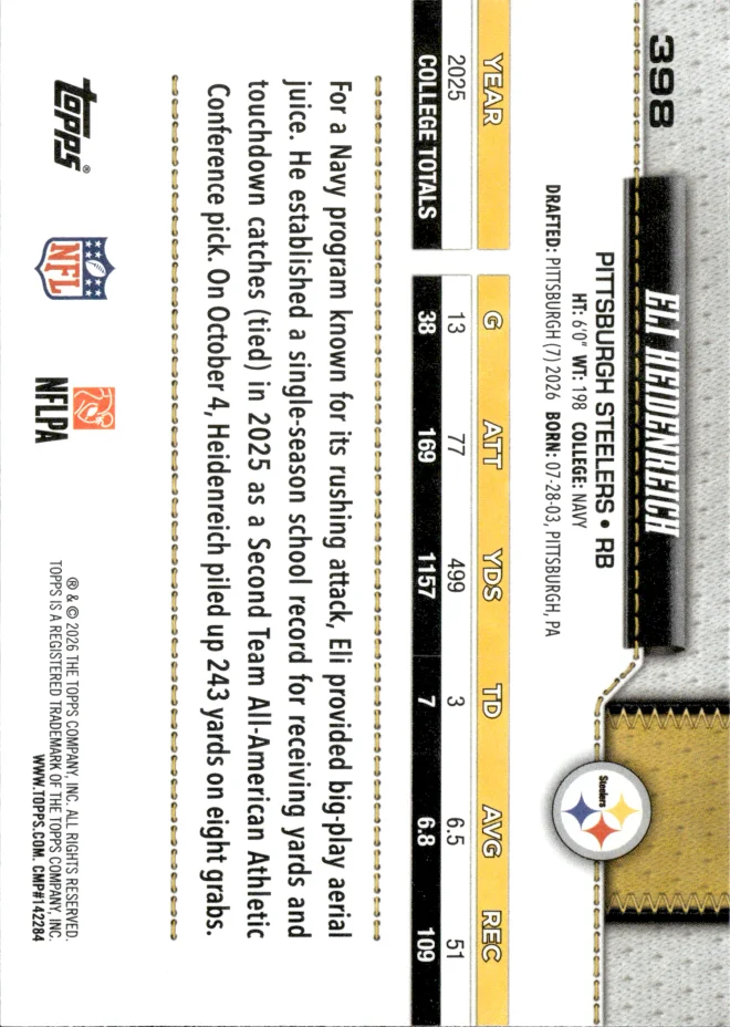 Eli Heidenreich card back