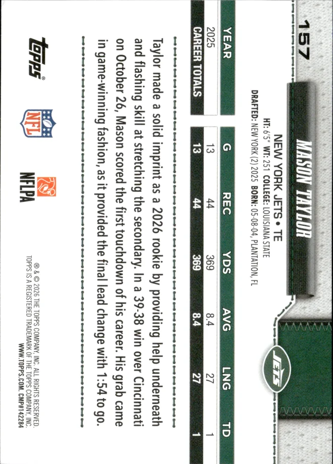 Mason Taylor card back