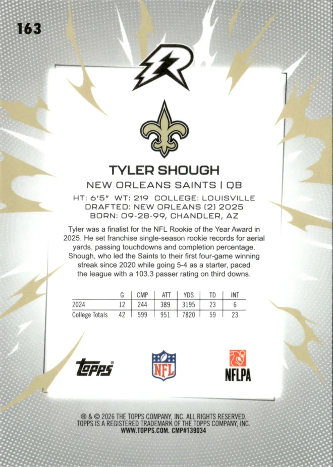 Tyler Shough card back