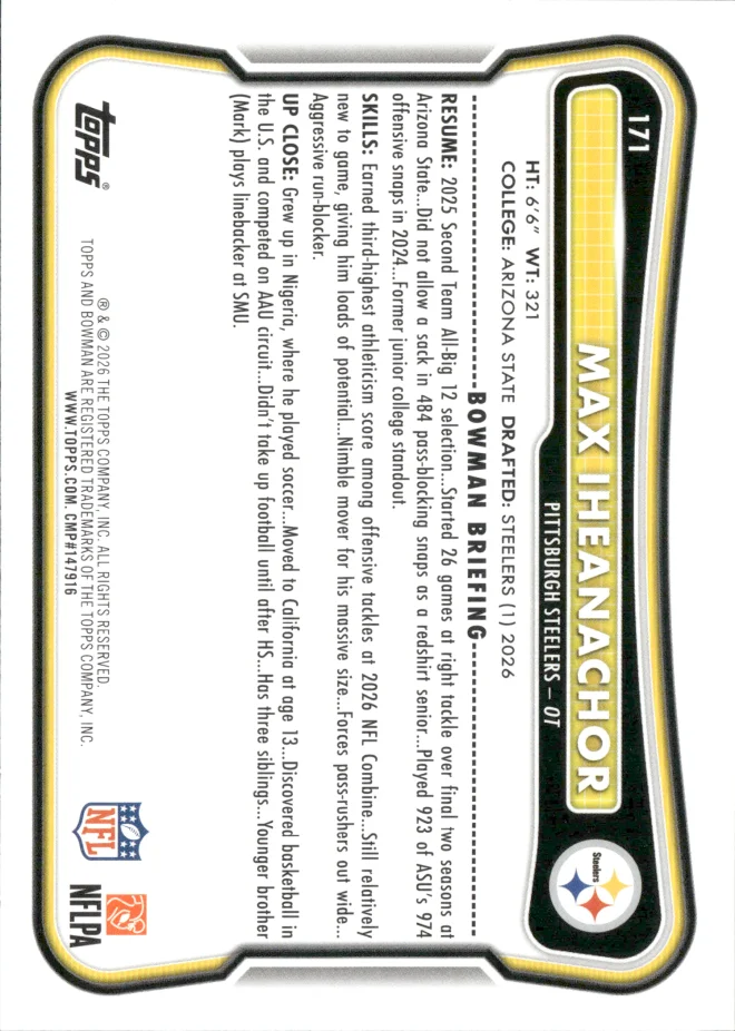 Max Iheanachor card back