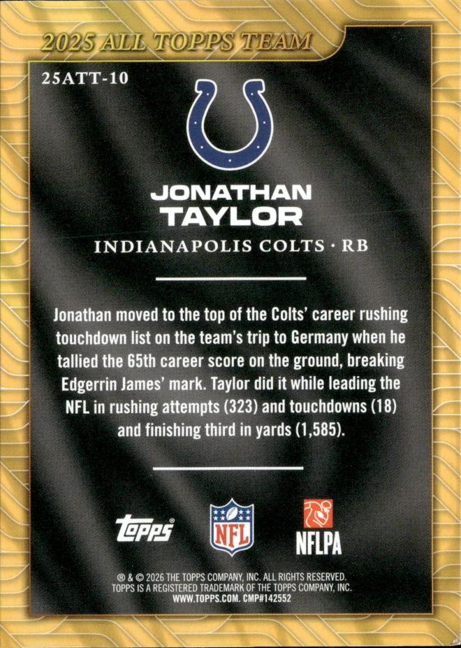Jonathan Taylor card back