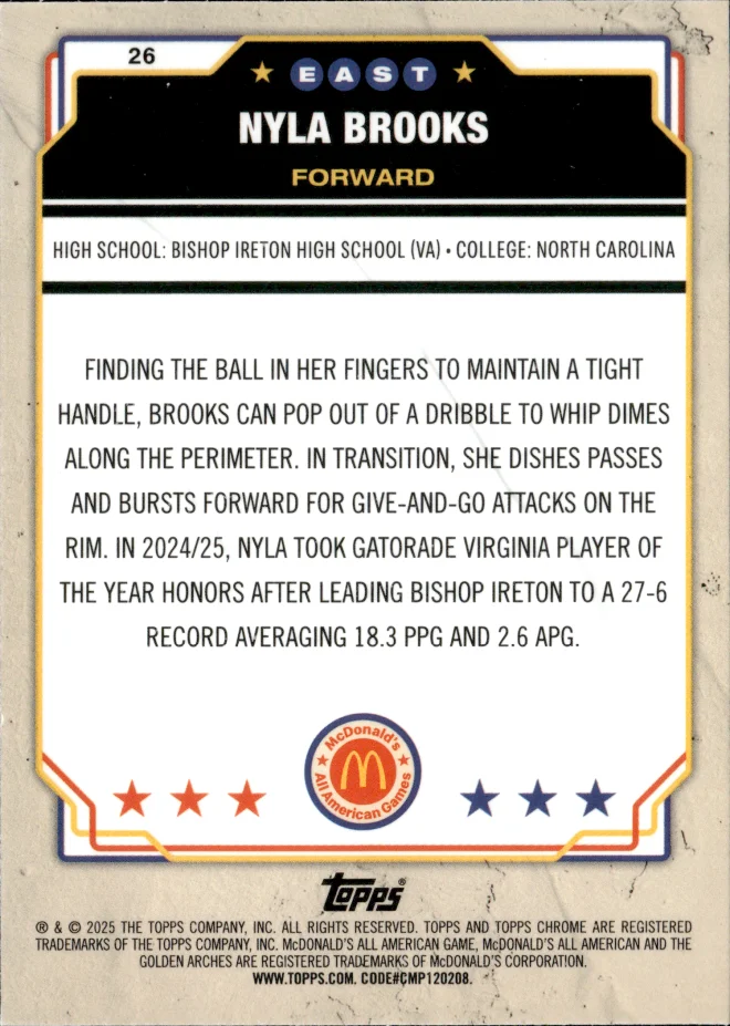 Nyla Brooks card back