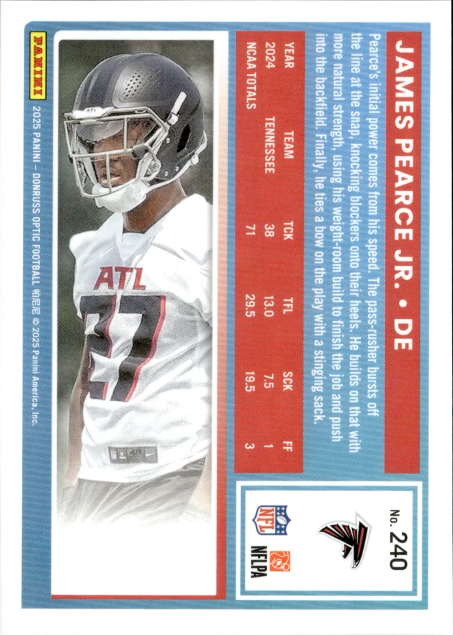 James Pearce Jr. card back