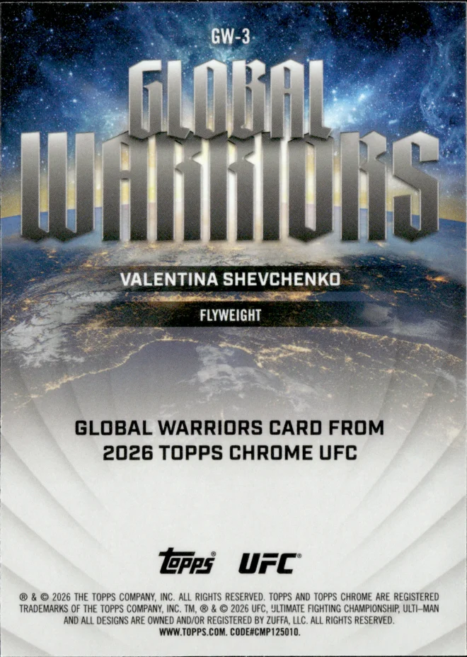Valentina Shevchenko card back