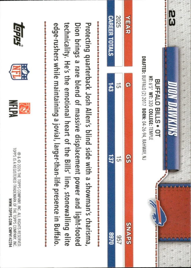 Dion Dawkins card back