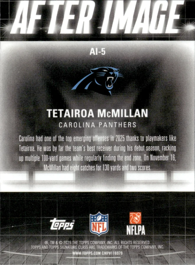 Tetairoa McMillan card back