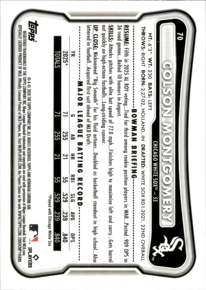Colson Montgomery card back