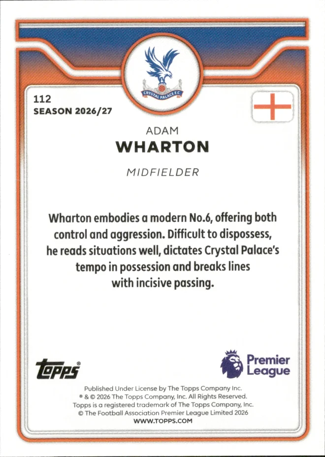 Adam Wharton card back