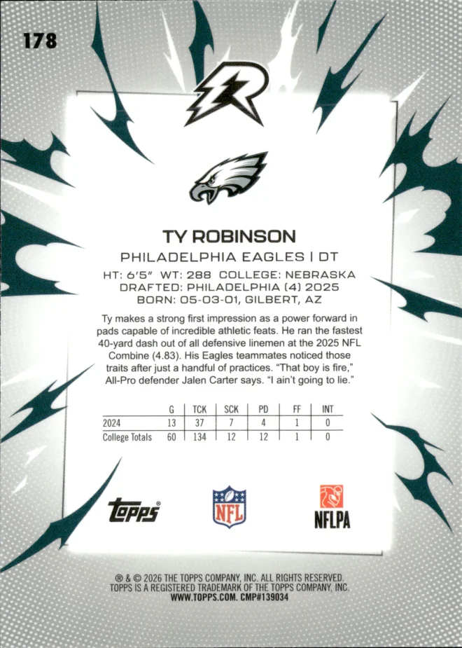 Ty Robinson card back