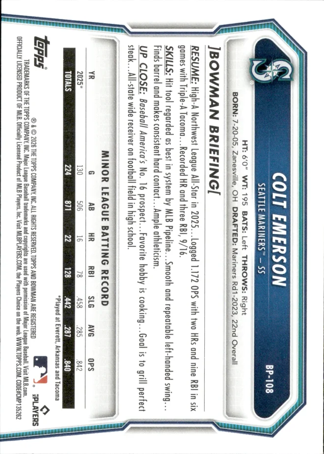 Colt Emerson card back