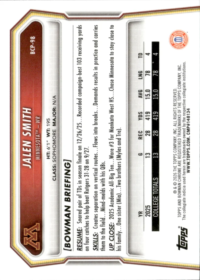 Jalen Smith card back