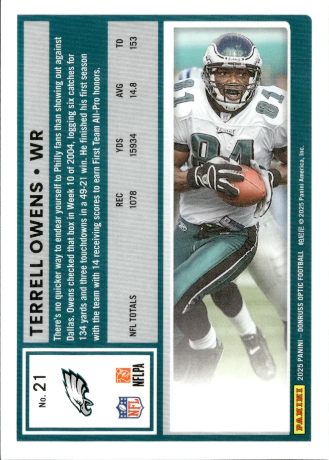 Terrell Owens card back