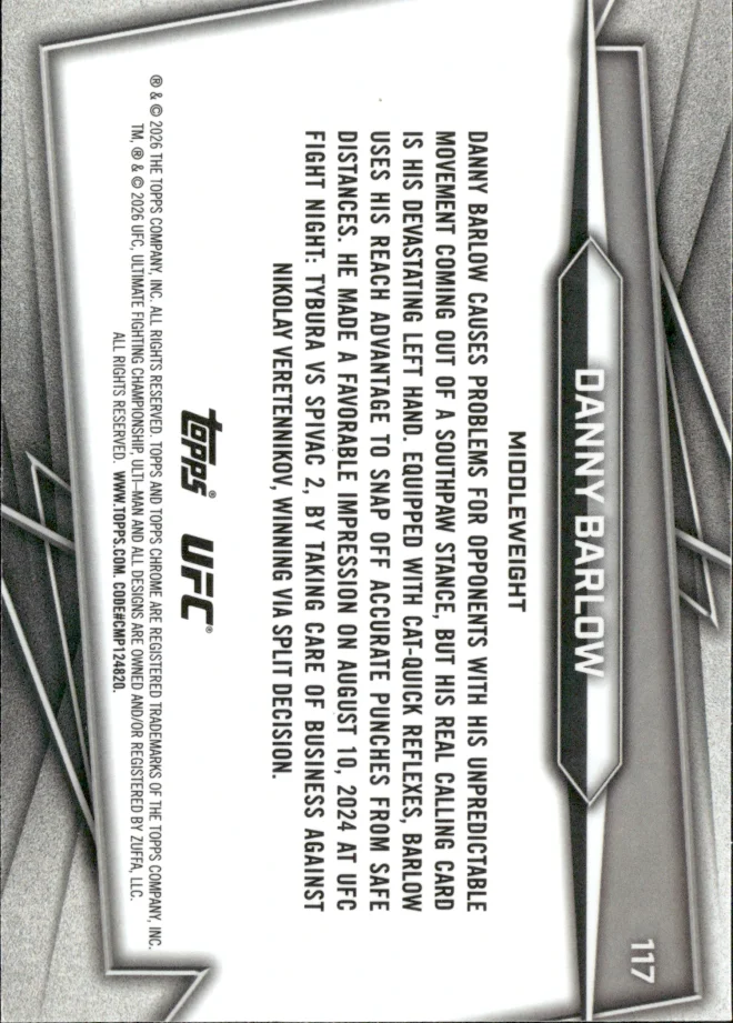 Danny Barlow card back