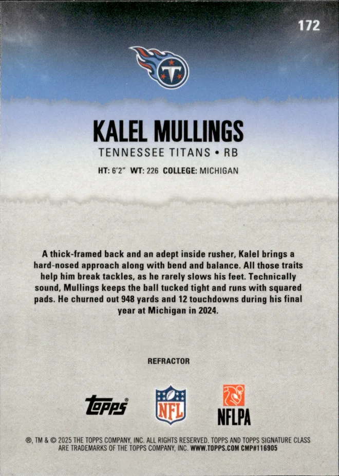 Kalel Mullings card back