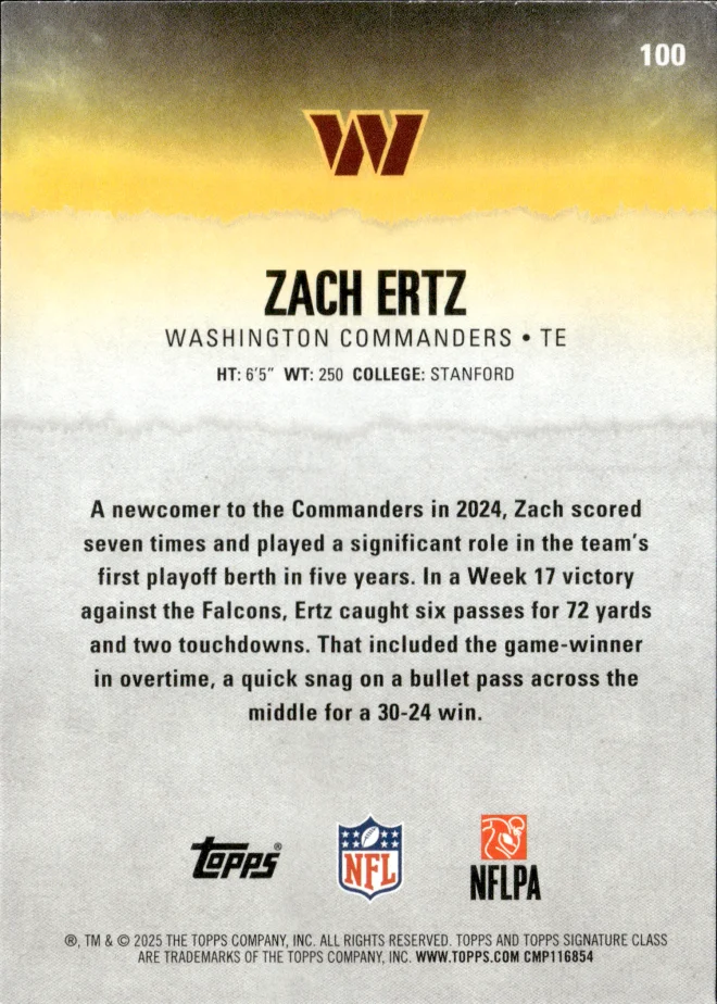 Zach Ertz card back