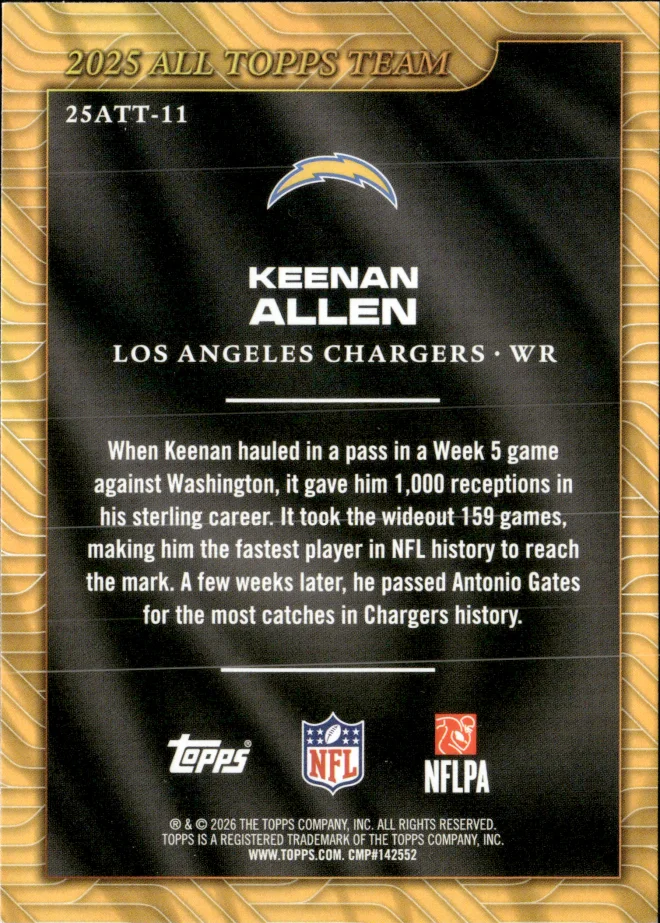 Keenan Allen card back