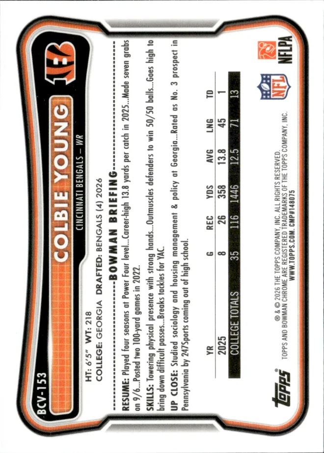 Colbie Young card back