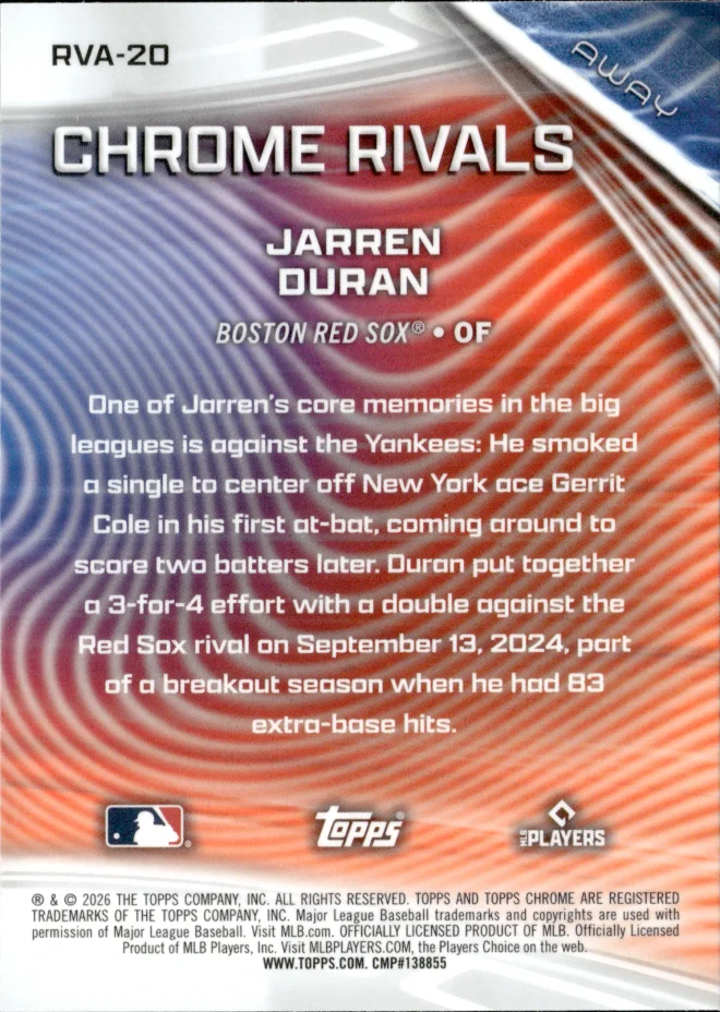Jarren Duran card back
