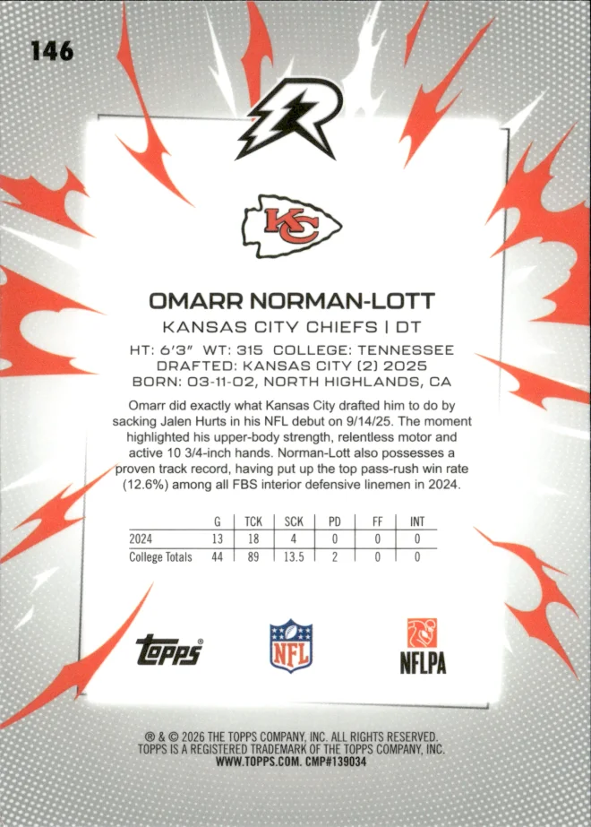 Omarr Norman-Lott card back
