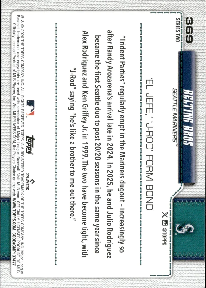 Randy Arozarena & Julio Rodríguez card back