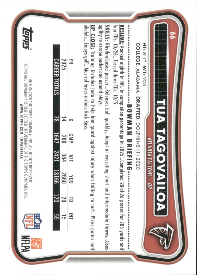 Tua Tagovailoa card back