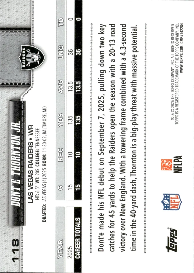 Dont'e Thornton Jr. card back