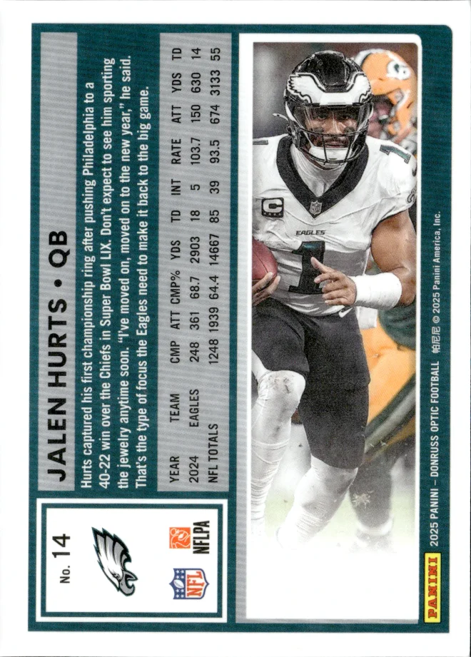 Jalen Hurts card back