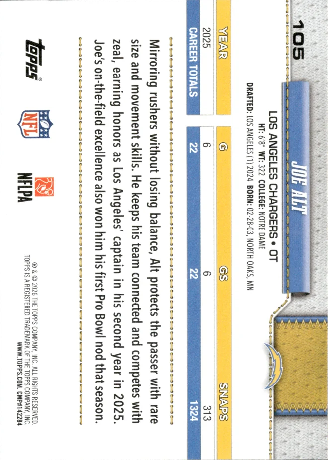 Joe Alt card back