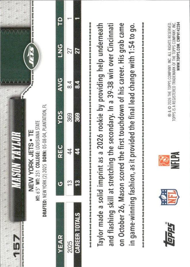 Mason Taylor card back