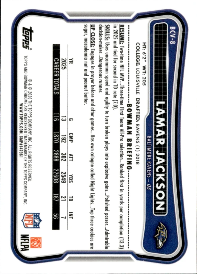Lamar Jackson card back