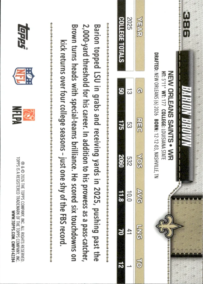 Barion Brown card back
