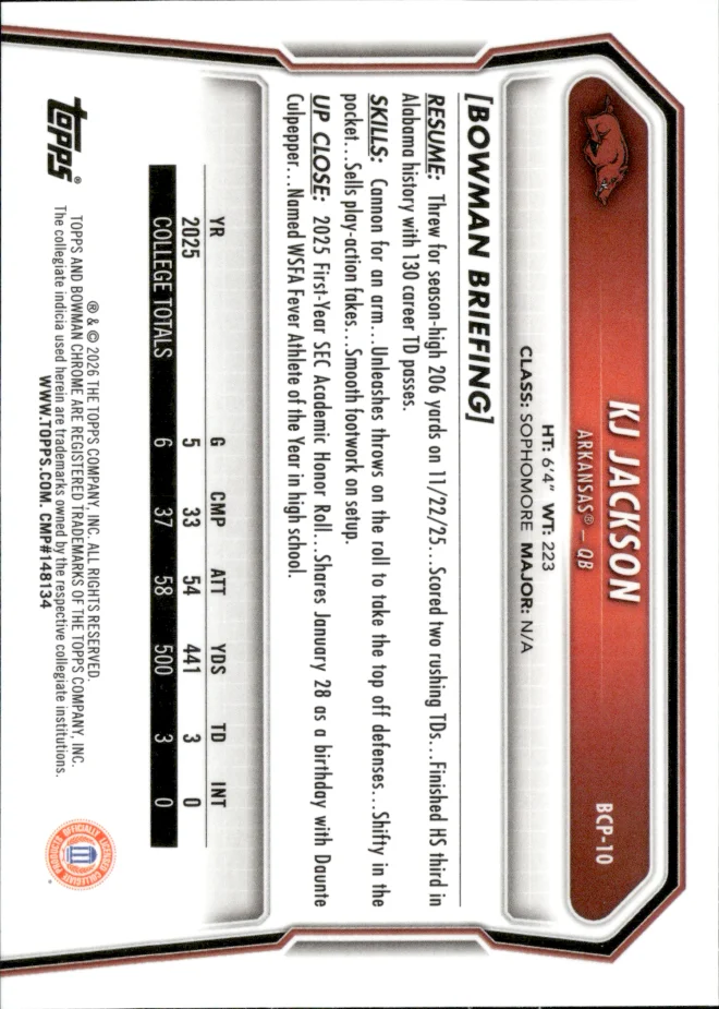 KJ Jackson card back