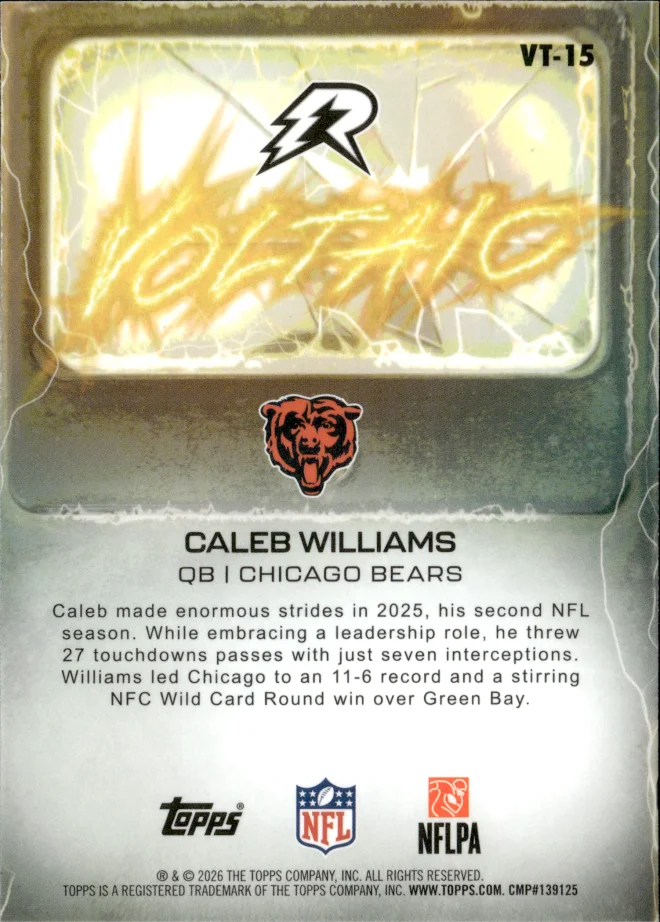 Caleb Williams card back