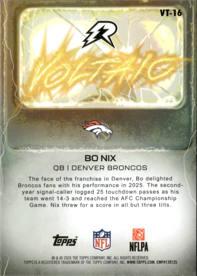 Bo Nix card back