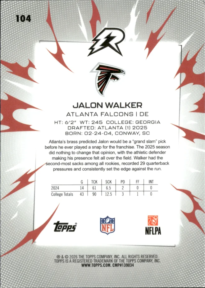 Jalon Walker card back