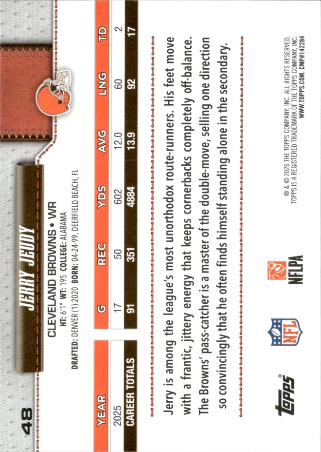 Jerry Jeudy card back