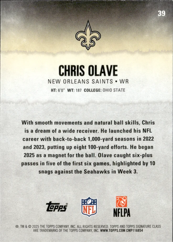Chris Olave card back