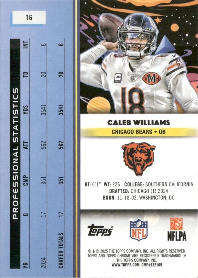 Caleb Williams card back