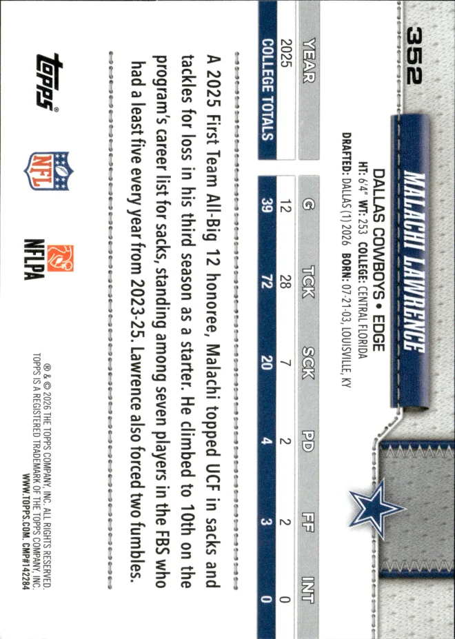 Malachi Lawrence card back