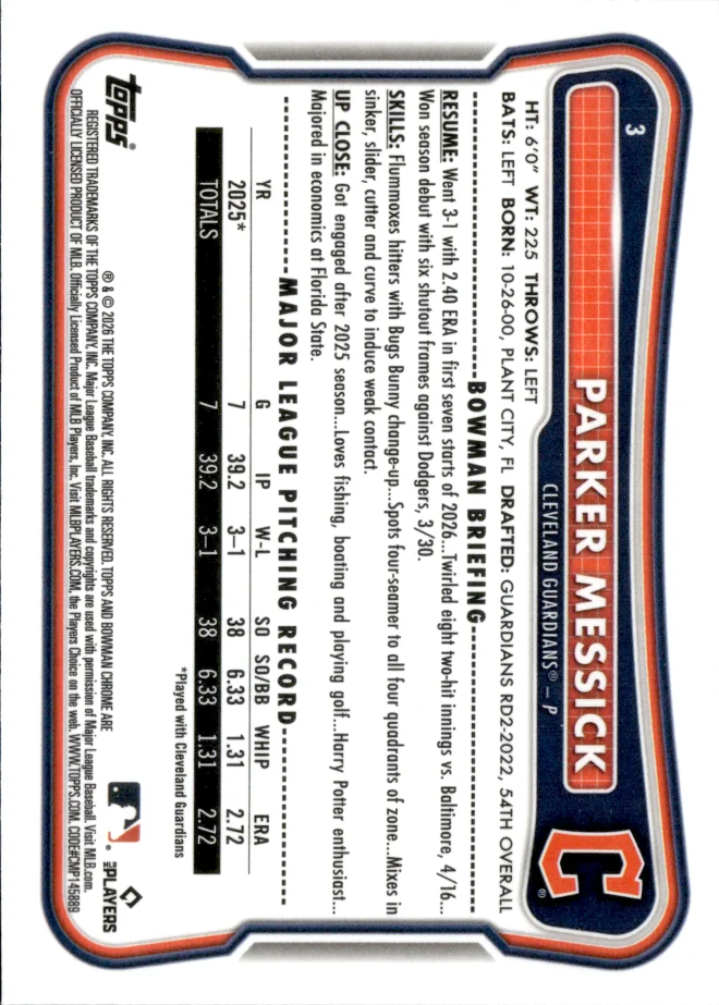 Parker Messick card back