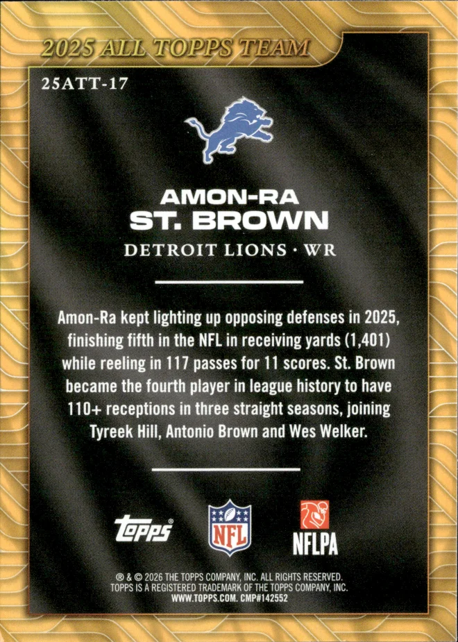 Amon-Ra St. Brown card back