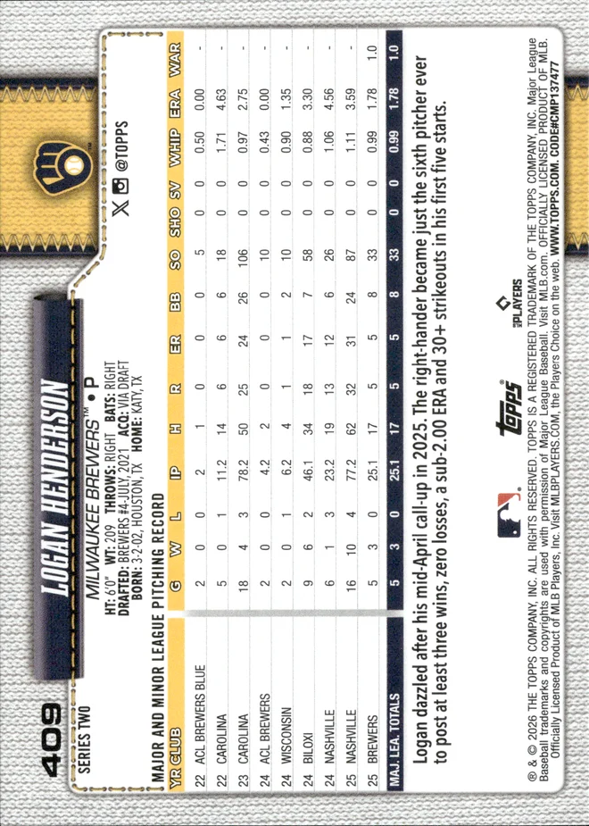 Logan Henderson card back