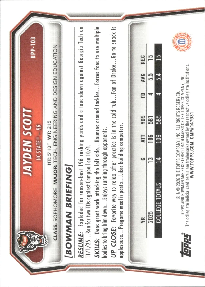 Jayden Scott card back